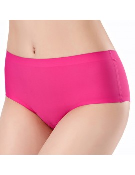 Breathable Ice Silk Seamless Hip Lifting Mid Waist Panties