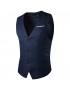 Fashion Business Casual Korean Style Pure Color Single Breasted Vest for Men